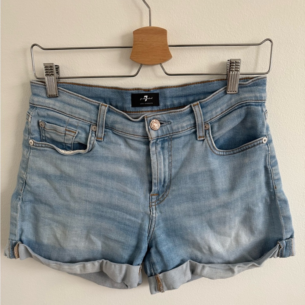 7 For All Mankind Mid Roll Jean Shorts
